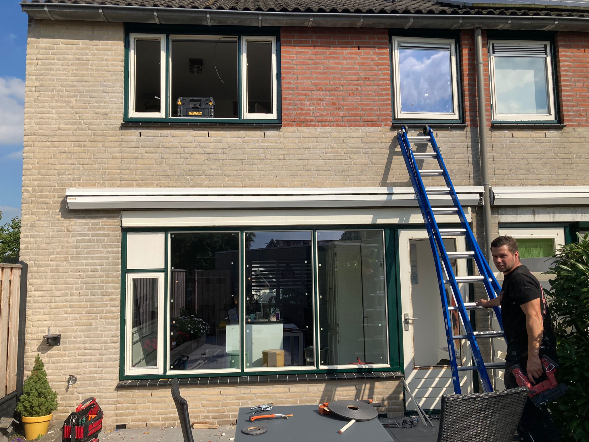 Glas en lood oude deur vernieuwd